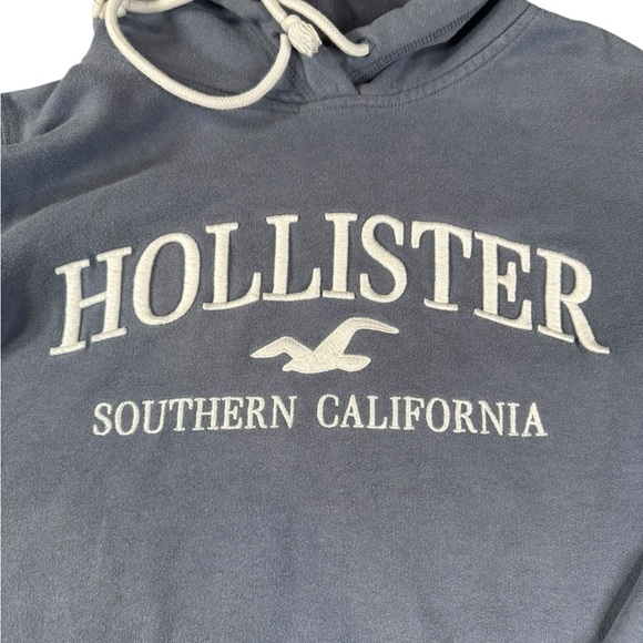 Hollister Pullover Small Blue Hooded Long Sleeve Sweatshirt Womens Y2K 0157 - Picture 4 of 8
